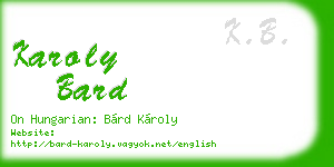 karoly bard business card