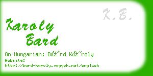 karoly bard business card